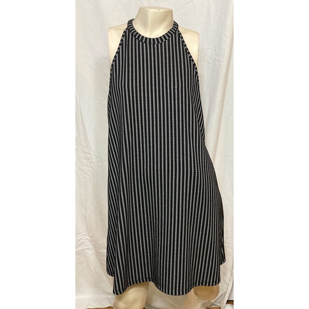 Zara trafaluc black and white halter dress
